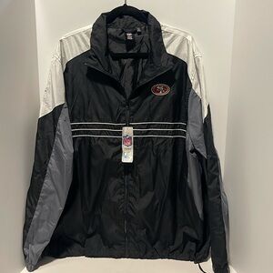 Reebok NFL San Francisco 49ers Football Zip Up Windbreaker Jacket Men’s XL
